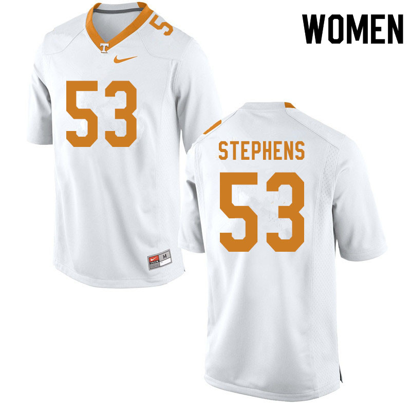 Women #53 Dawson Stephens Tennessee Volunteers College Football Jerseys Sale-White